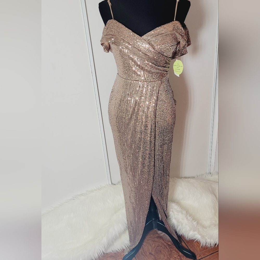 Windsor Gold Sequin Maxi Dress